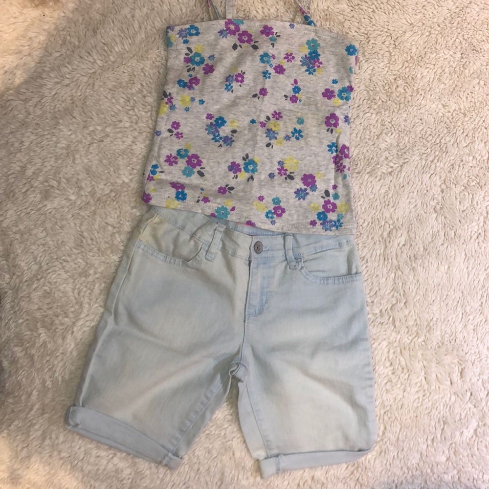 Shorts are from Children’s Place and top is from Justice